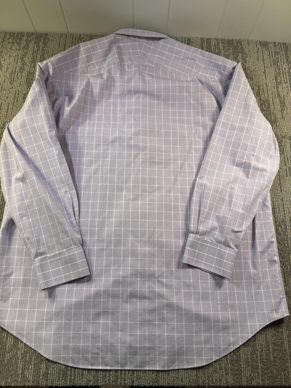 Charles Tyrwhitt Dress Shirt Mens 18 34/35 Purple Check Classic Fit Non Iron LS - Picture 12 of 12